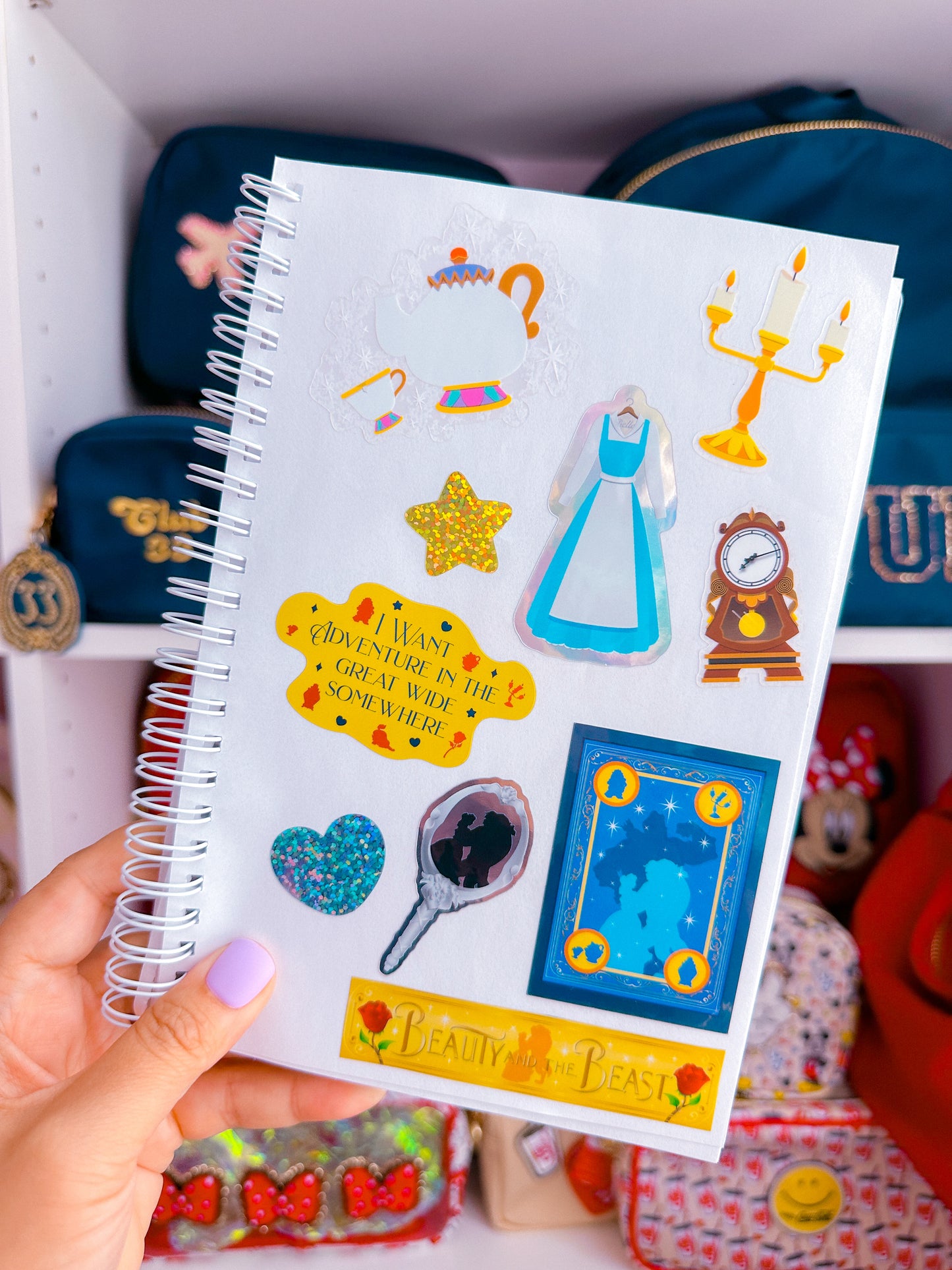 Glitter Waterproof Sticker - Book Cover (Belle)