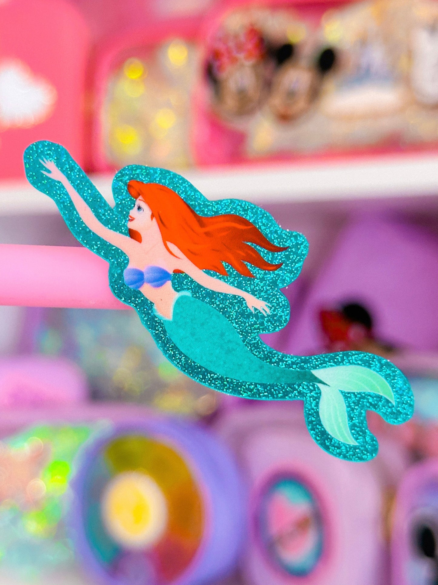 Glitter Waterproof Sticker - Part of Your World (Ariel)