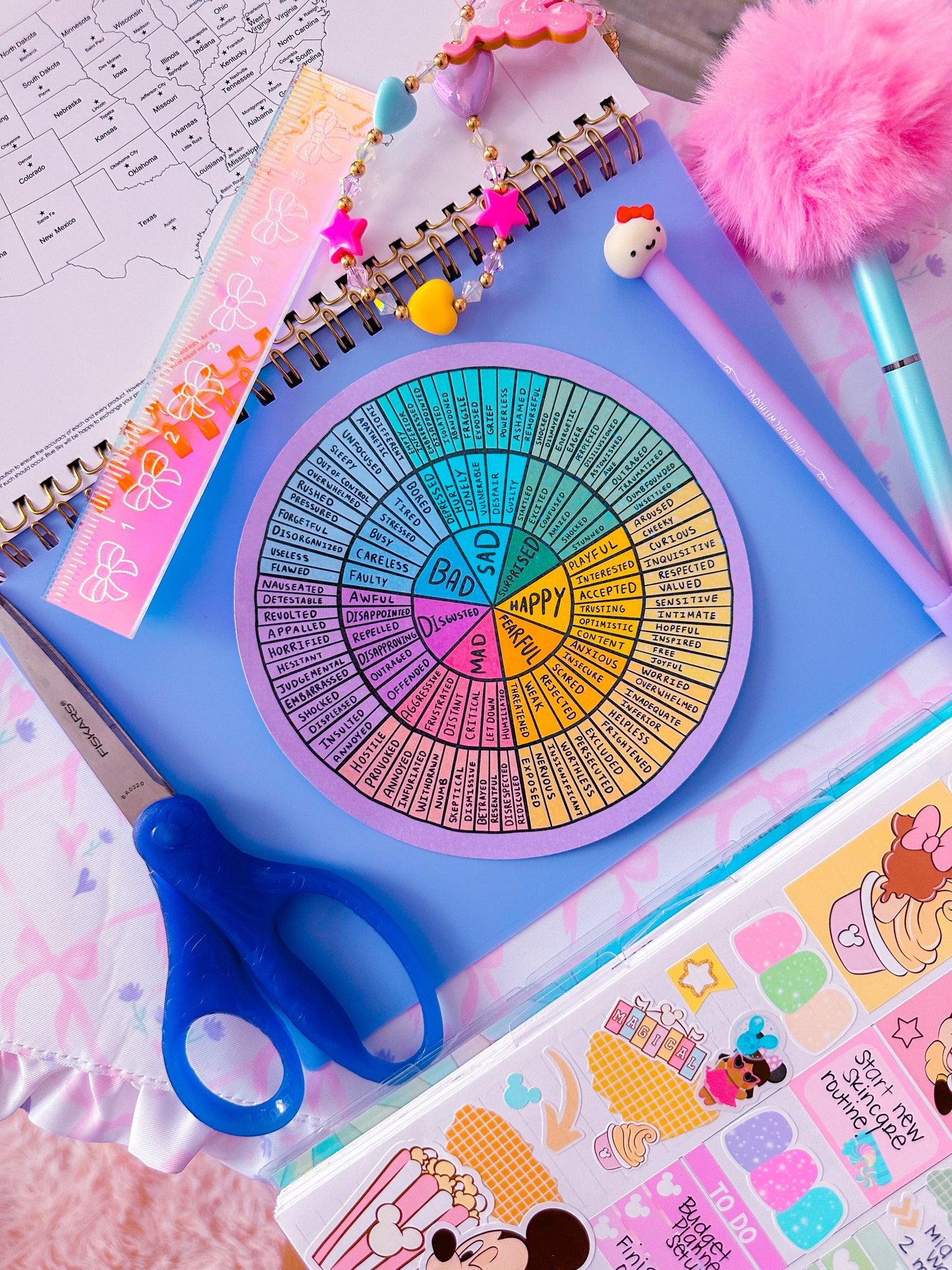 XL PAPER GLITTER STICKER - Feelings Wheel