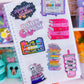 Glitter Waterproof Sticker - Cat Rainbow Stack