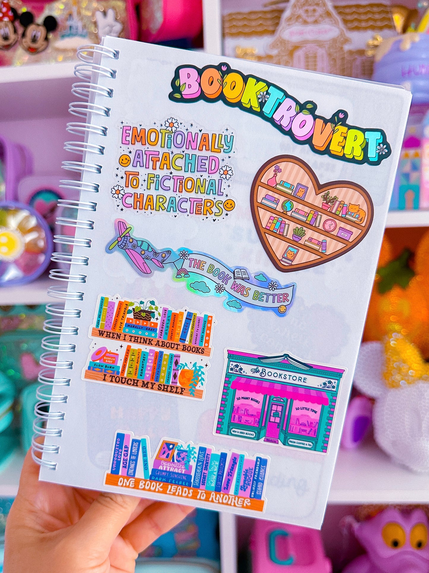 Glitter Waterproof Sticker - Rainbow Holographic Booktrovert