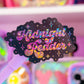 Glitter Waterproof Sticker - Midnight Reader