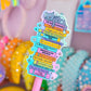 Glitter Waterproof Sticker - Cat Rainbow Stack