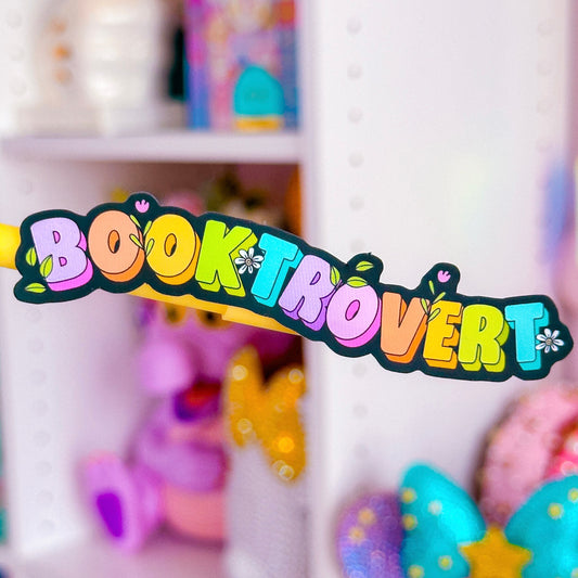 Glitter Waterproof Sticker - Rainbow Holographic Booktrovert