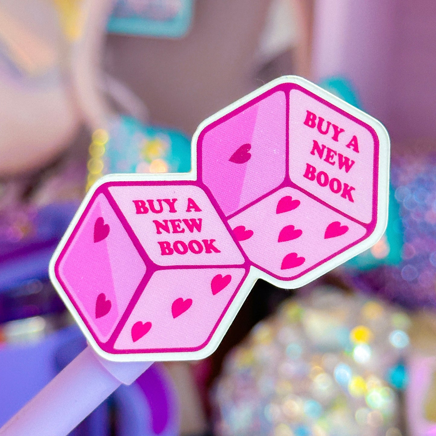 Waterproof Sticker - BOOKISH Buy New Book Dice