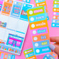 Vertical Planner Stickers (Standard 1.5") - Bookish Bright