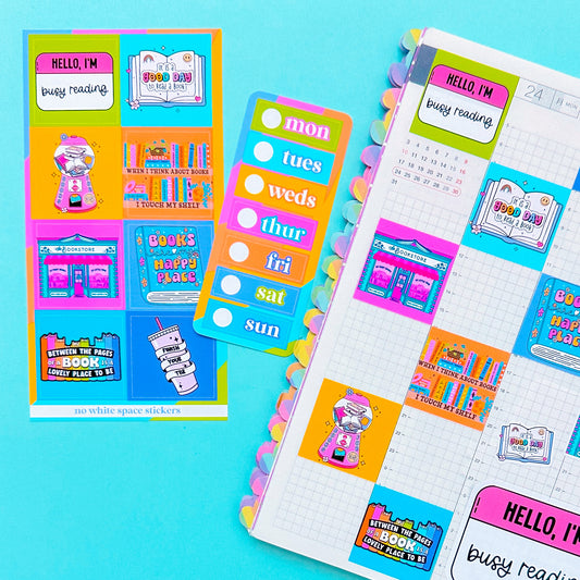 Mini Planner Stickers (Hobonichi Cousin 1.3") - Bookish Bright