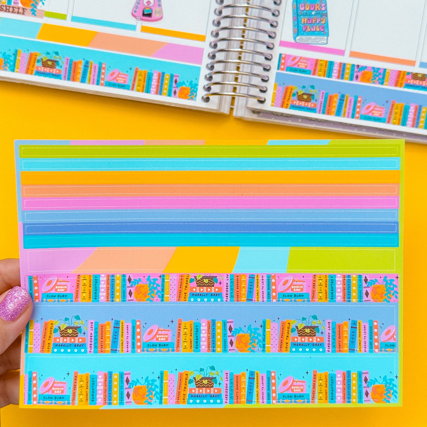 Washi Strip Stickers - Bookish Bright