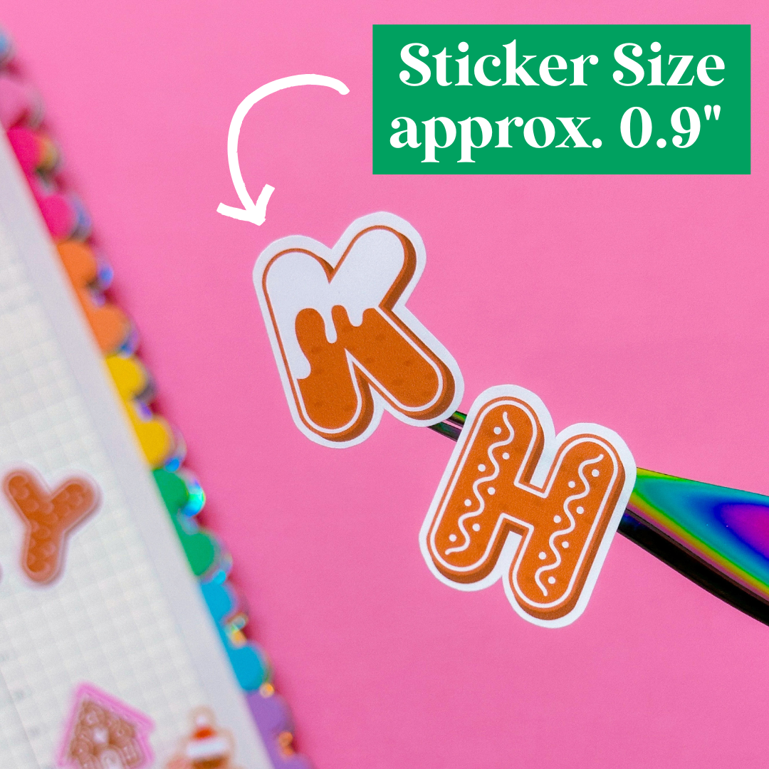 Gingerbread Alphabet Stickers - Set of 2 Sheets