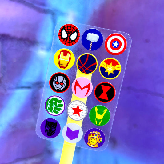 Super Hero Icons -  Clear Waterproof Sticker