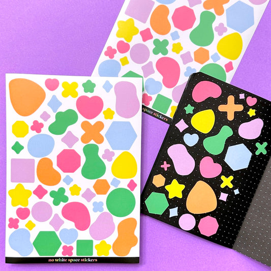 Journaling Abstract Shape Stickers - Rainbow