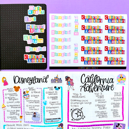 Journaling PAPER Stickers - Vintage Park Day Signs