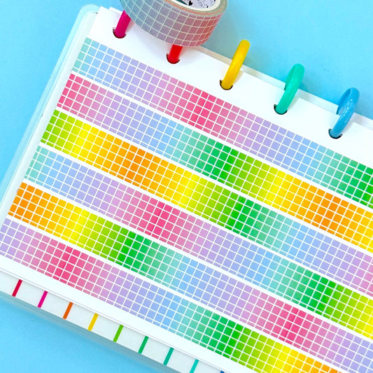 15MM Washi Tape - BOLD Rainbow Grid