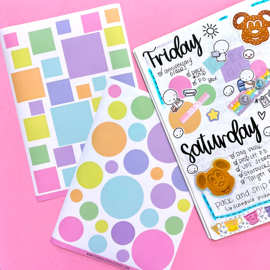 Journaling Shape Stickers - Pastels