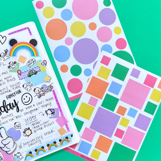 Journaling Shape Stickers - Rainbow